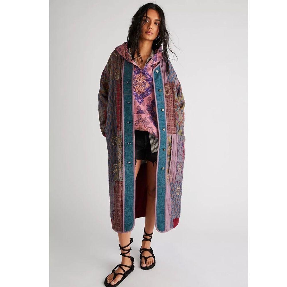 Free People Multicolor Long Coat